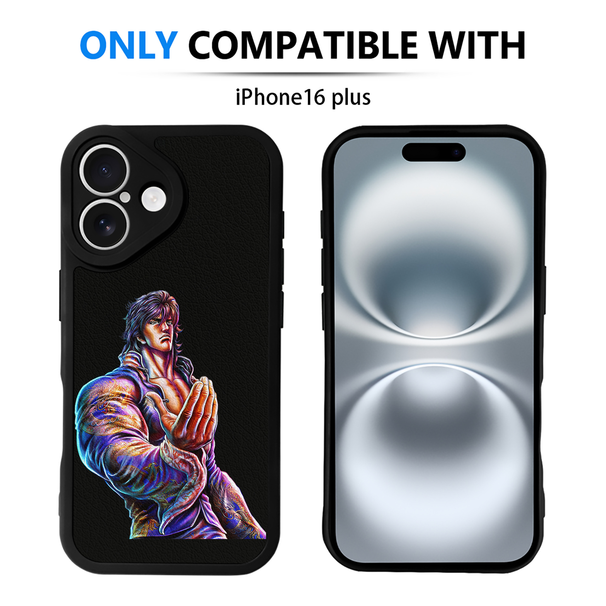 （画像用） 北斗の拳 Fist of the North Star 【iPhone 16シリーズ対応】シリコンスマホケース（レザー調） 材質：シリコン